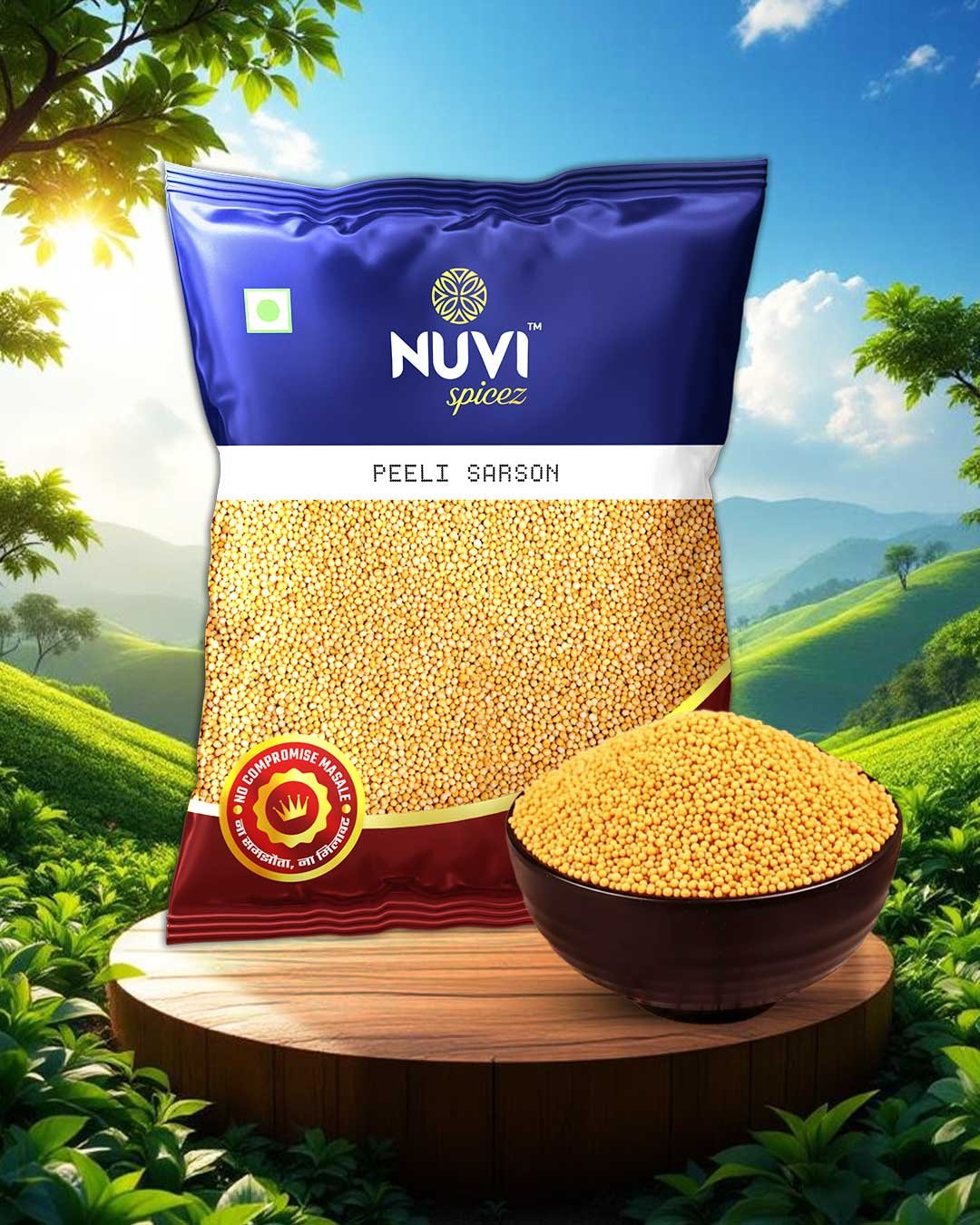 Peeli-Sarsoon-NUVI Nuvi Spicez Peeli Sarson 100g (Yellow Mustard) - Image 1