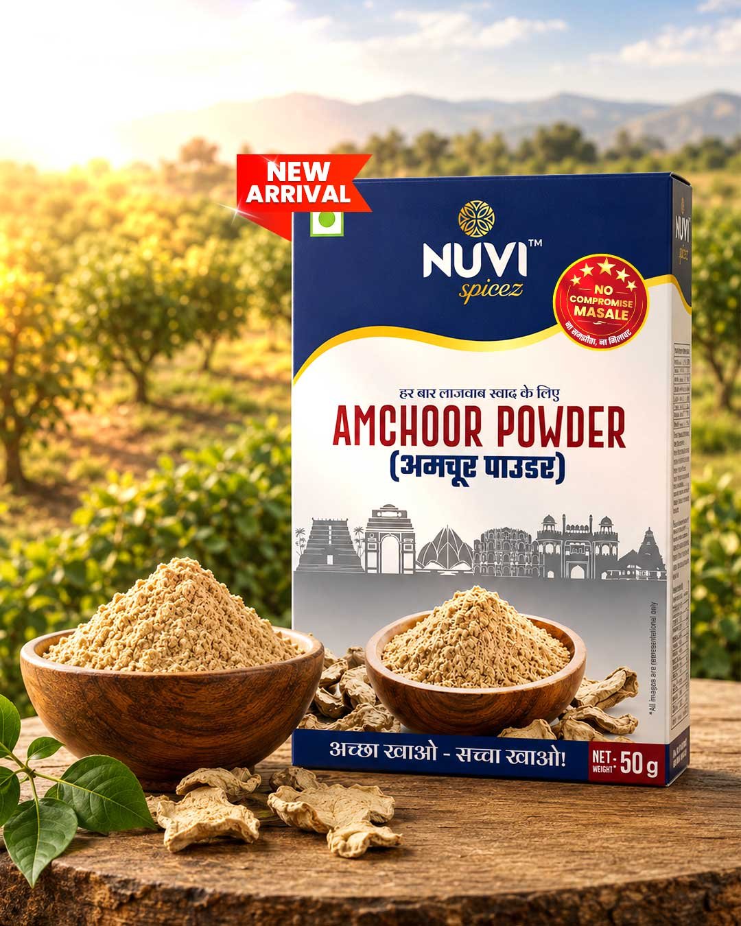 front-amchoor-50gv2 Nuvi Spicez Amchoor Powder 50g ( Pisi Khatayi) - Image 1
